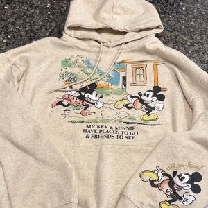 Disney Cream Mickey & Minnie Graphic Hoodie